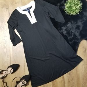 Susan Graver Black White Dress Retro Contrast